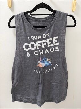 Lilo & Stitch I Run On Coffee & Chaos Graphic Tank - Raw Threads Athletics